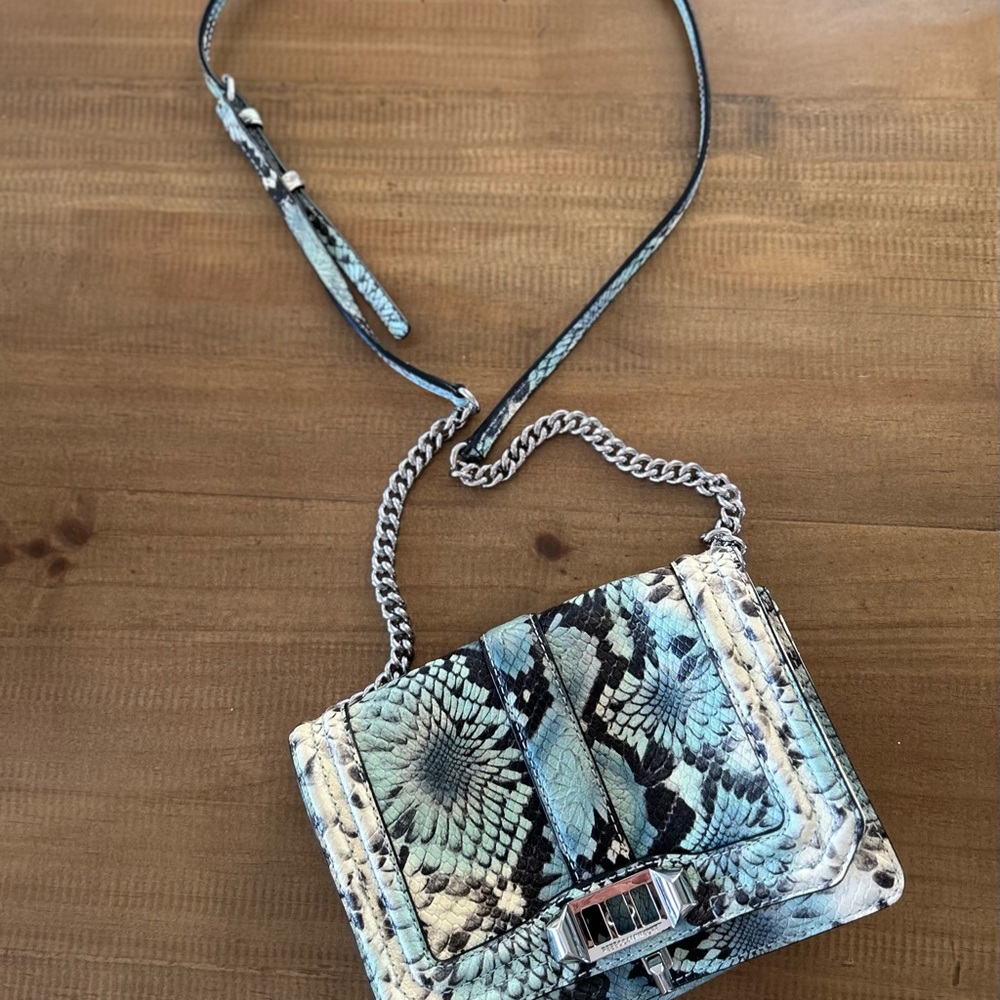 Rebecca Minkoff Blue and Black Small Crossbody Bag with Chain Strap